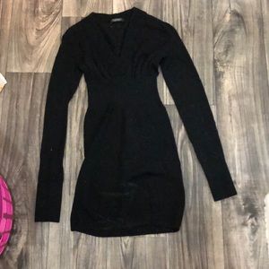 Black wool AX sweater dress